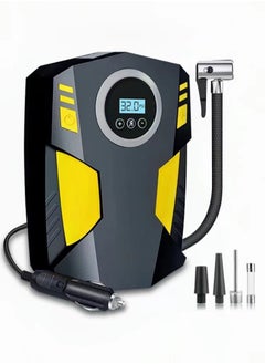 اشتري Car Tire Inflator, 12V DC Automatic Pump with Digital Pressure Gauge, Emergency LED Light, Suitable for Car, Bicycle, Inflatable Bed في السعودية