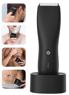 اشتري Electric Body Hair Trimmer Waterproof Wet Dry Cordless Body Groomer Ball Back Shavers Fast Charging Replaceable Ceramic Blade Pubic Hair Trimmer Body Groomer Kit for Full Body Grooming في الامارات