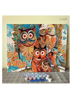 Buy Life Full DIY Paint by Numbers for Adults & Kids, Owl Art, Acrylic Wall Art for Home Office, Calming Relaxation Color by Number Activity Kit, Paint by Numbers Canvas for Beginners & Experts 40x50cm Co in UAE