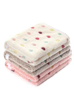 اشتري 3 Blankets Super Soft and Fluffy Quality Wool Pet Blanket Facecloth Blanket for Dogs Puppies Cats Sleeping Blanket (3 Colors, 76x52cm) في السعودية