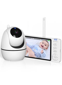 Buy Baby Video Monitor With Camera And Audio, No WiFi Night Vision, 5 Inches Screen, Portable Baby Camera, VOX Mode Pan-Tilt-Zoom Alarm And 1000ft Range in UAE