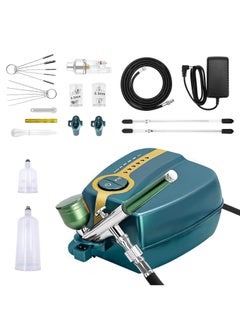 Buy Upgraded 37PSI Airbrush Kit, Dual-Action Multi-Function Five-Stage Pressure Adjustment Action Airbrush Set with Automatic Stop Compressor for Make up,Painting,Tattoo,Cake,Manicure, Spray Model in Saudi Arabia