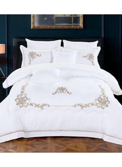 Buy Dream Bell 6 Pc Embroidery Cotton Comfy Comforter Set With Fiber Filling 5 in UAE