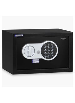 اشتري Safe Box with Key and Digital Keypad Lock for Home Office Cash Passport Jewelry Safety Storage RB20EV (20x31x20cm) Black في الامارات