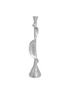 اشتري Ruly Taper Candle Holder, Silver - 8X44 Cm في الامارات