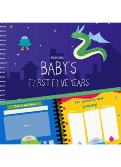 Buy Baby Boy First 5 Year Memory Book Album Includes Stickers Frames To Add Your Children Birthday Pictures Keep Track Doctor Visits & More Monster Edition. Best Baby Shower Gifts in UAE