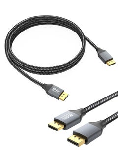 Buy 8K DisplayPort Cable 2Meter Ultra HD DP 2.1 Cable Nylon Braided High Speed DP Cable, Support 16K@60Hz , 8K@144Hz/60HZ, 4K@240Hz/120Hz HDR for Gaming Monitor HDTV-2M Grey in UAE