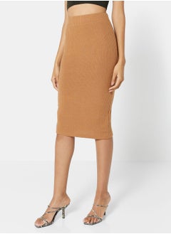 Buy Ribbed Midi Skirt in Saudi Arabia