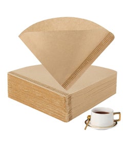 Buy 40 Pcs Coffee Filter disposable wood Brown Paper in UAE