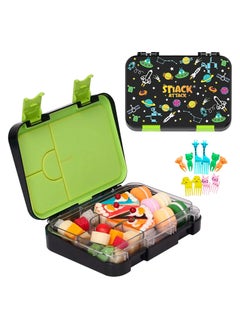 Buy Snack Attack TM Bento Lunch Box for kids Space Midnight Black Color for Kids| 4/6 Convertible Compar in UAE