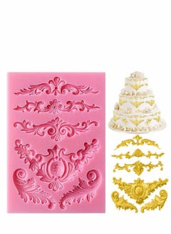 اشتري Fondant Silicone Mold Baroque Scroll Border Molds Vintage for DIY Baking Cake Decoration Tools Sculpted Flower Lace Mould 3D في السعودية