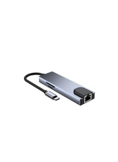 Buy USB Type C Dock station 6 in 1 Type C USB C Hub 4K HDMI RJ45 Adapter Dongle 3.0 Port in Egypt