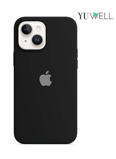 Buy iPhone 14 Silicone Protective Case For iPhone 14 6.1inch Soft Liquid Gel Rubber Cover Shockproof Thin Cover Compatible For iPhone 14 Black in UAE