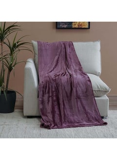 اشتري AW23 Solid Flannel Single Blanket 150x200 Cm Rose في الامارات