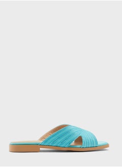 Buy Diamante Stitch Cutout Flat Sandal in UAE