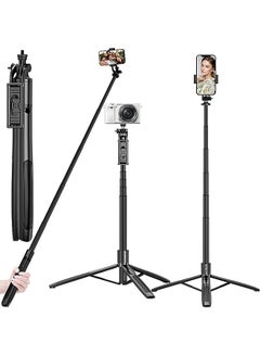 Buy Long Selfie Stick,Reinforced Tripod Stand Upto 61 Inch/156Cm,Multi-Function Bluetooth Selfie Stick With 1/4 Screw Compatible With Mobile Phone Camera For Youtube Photo Live Stream in Saudi Arabia
