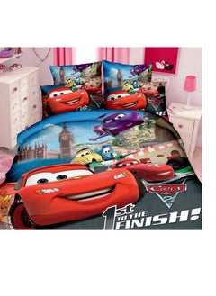 Buy Textile Children Cartoon 3d Print Bedding Sets Comforter with fixed Duvet Set Bed Linen Boys Girls Single Comfort 160x210 Bed Sheets 120”200 in UAE