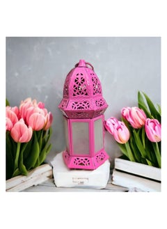 Buy Ramadan Lantern Metal Window Glass - Fuchsia Decorative Islamic Flower Shape - Unique Design Decorative Look in Egypt