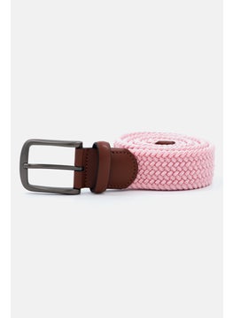 اشتري Men Webbed Leather Trim Belt, Pink في السعودية