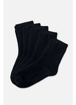 Buy Men 5,Pack Plain Socks, Black in UAE