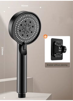 Buy High Pressure Water Saving Shower Head Black in Saudi Arabia