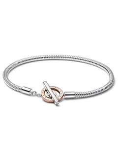 Buy Pandora Signature Two-tone Logo T-Bar Snake Chain Bracelet for Women in UAE
