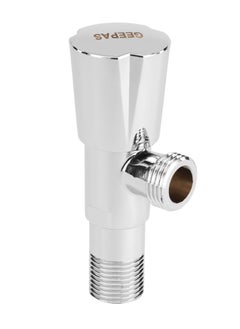 Buy Geepas Angle Valve- GSW61134| Non-Ferrous Angle Valve for Toilets, Plumbing Fixtures| Chrome Plated Solid Knob with  Turn Ceramic Brass Cartridge|G1/2-G1/2 Connection| Suitable for Hot and Cold Water| in UAE