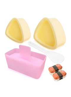 اشتري 4-Pack Onigiri Mold Set - Rice Mold Maker Kit for Kids' Lunch, Bento, and Home DIY - Classic Triangle Rice Ball Maker Sushi Mold في الامارات