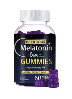 Buy Melatonin 6 mg Fast Dissolve 60 Tablets,Nighttime Sleep Aid,Natural Berry Flavor,Vegetarian,Non-GMO,Gluten Free in Saudi Arabia