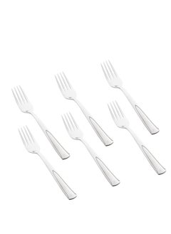 Buy 6 Pieces Stainless Steel Dinner Fork Silver in Saudi Arabia