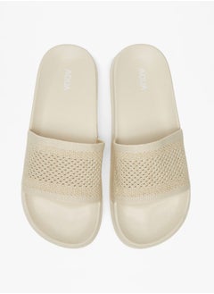 Buy Women's Textured Slip-On Slides in Saudi Arabia