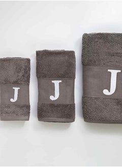 Buy Wave 100% Cotton Towel Set Embroidered Letters 3 Piece in Saudi Arabia