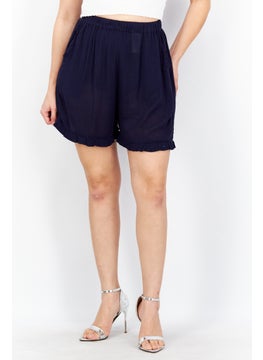 اشتري Women Plain Basic Shorts, Navy Blue في الامارات