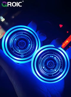 Buy 2PCS Led Cup Holder Lights, 7 Color Changing Luminous Car Coasters Light Up Cup Holder Insert with USB Charging, Waterproof Car LED Cup Mat Pad Car Interior Accessories in UAE