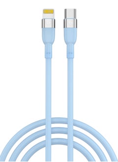 اشتري USB C-Lightning PD 22W Fast Charging Cable 1m, Silicone Braided 2.4A Charging and Data Transfer Compatible with iPhone, iPad, iPod في الامارات