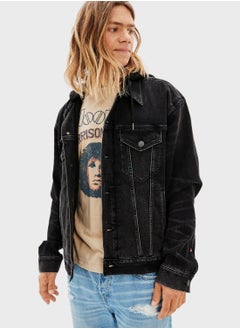 اشتري Mid Wash Hooded Denim Jacket في الامارات