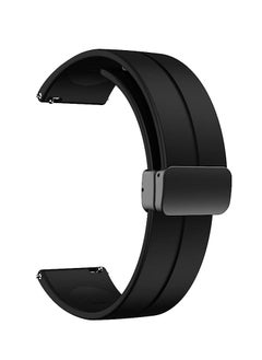 Buy 22mm Silicone Strap With Magnetic Folding Buckle For Xiaomi Watch S1/S1 Active/Mi Watch - Black in Egypt