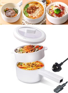 Buy Electric Hot Pot -  2L Electric Hot Pot with Steamer & Temperature Control, Non-Stick Electric Cooker Shabu Shabu, Electric Skillet, Frying Pan, Electric Saucepan, for Noodles, Egg, Steak, Oatmeal and in Saudi Arabia