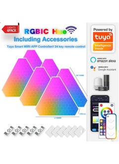 Buy Smart Triangle Rgb LED Wall Light Panels , Wi-Fi Smart Home Decor Creative Lights with Music Sync, Compatible with Alexa Google Assistant, For Gaming Rooms, Party Decor,Indoor Home Decoration(6 Pack) in Saudi Arabia