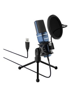 Buy Podcast Microphone, USB Computer Microphone, Cardioid Condenser PC Mic with Tripod Stand and Pop Filter for Podcasting, Streaming, Vocal Recording, Compatible with PC & Laptop, PS4/5 in UAE
