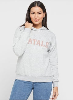 Buy Slogan Knitted Hoodie in UAE