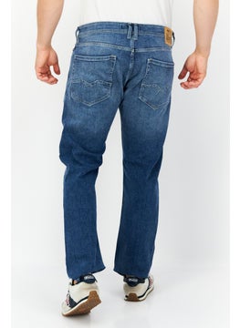 اشتري Men Comfort Fit Washed Stretchable Jeans, Deep Blue Indigo في الامارات