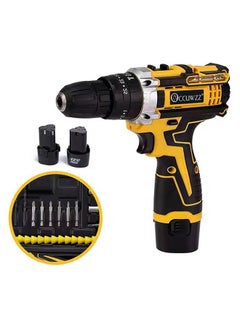 Buy Dual-speed lithium drill with two batteries and a charger with 24 accessories set 12V high power suitable for home repair furniture car installation in UAE