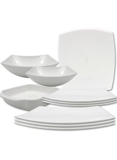 اشتري Danny home 10 pcs Opal glass ware Dinner set BPA-free Dishwasher safe Microwave safe Good for healthy diet في الامارات