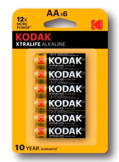 Buy Kodak Xtralife Alkaline AA Batteries - 6 Pcs in UAE