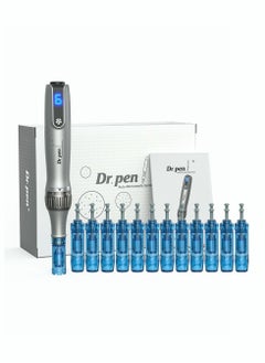 Buy Ultima M8S Professional Microneedling Pen with 12 Replacement Tips Dark Gray Upgraded Version in UAE