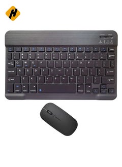 Buy Arabic and English Bluetooth Keyboard and Mouse Combo, Ultra-Slim Portable Compact Wireless Mouse Keyboard Set for IOS Android Windows Tablet Phone iPhone iPad Pro Air Mini in UAE