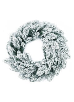 Buy Gulf Flowers Christmas Wreath with Snow – 40cm Green Holiday Wreath for Festive Door Decor, XMAS, Indoor & Outdoor Use in UAE