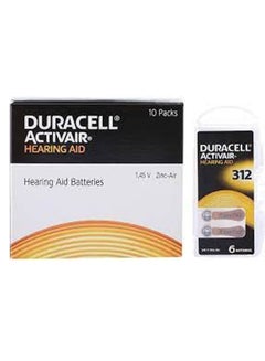 Buy Duracell Size 312 Activair Hearing Aid 1.45V ZINC Batteries 1-Pack Of 60pcs in UAE