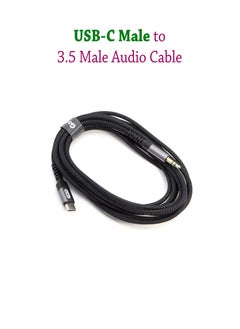 Buy Go-Des 3meter USB Type C Male to 3.5mm Jack Aux Audio Cable Black in Saudi Arabia